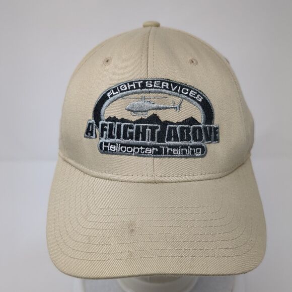 Flight Services A Flight Above Helicopter Training Fitted Hat Tan S/M Flexfit - Picture 2 of 8